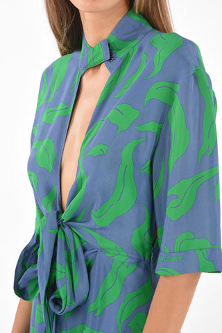 Plunging Neckline Flared Dress