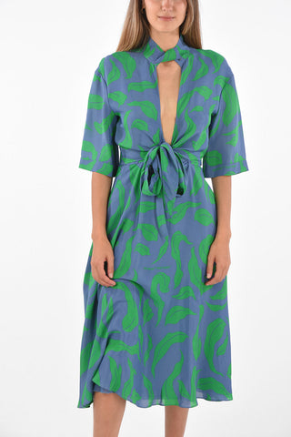 Plunging Neckline Flared Dress