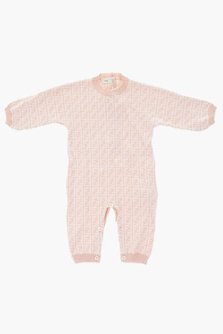 Embroidered All Over Logo Knitted Romper Suit