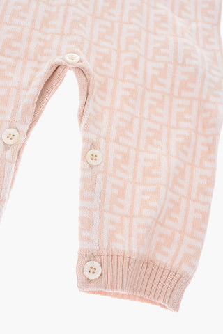 Embroidered All Over Logo Knitted Romper Suit