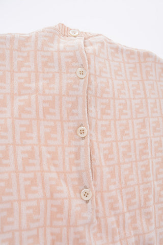 Embroidered All Over Logo Knitted Romper Suit