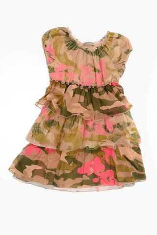 Camouflage dress with lace details