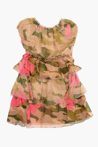 Camouflage dress with lace details