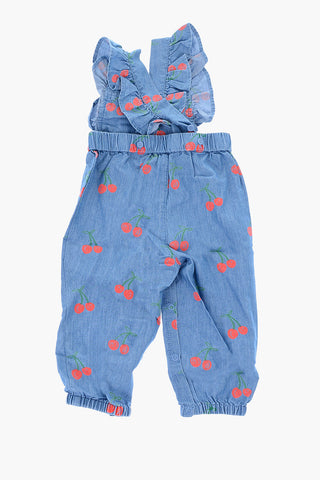 Printed Cherry denim Jumpsuit