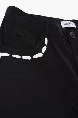 cuffed hem 5 pockets shorts