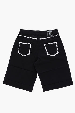 cuffed hem 5 pockets shorts