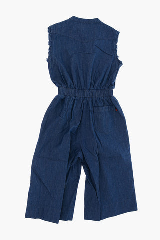 Denim Snap Buttons Jumpsuit