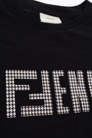 Jersey T-shirt with houndstooth Printed Logo