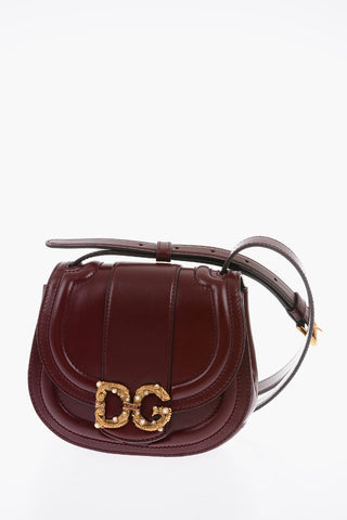 Leather Mini DG AMORE Saddle Bag