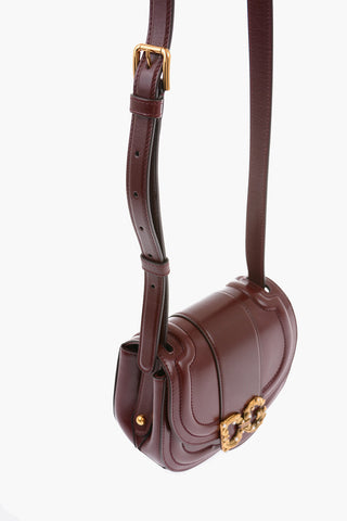 Leather Mini DG AMORE Saddle Bag