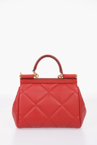 Quilted Leather Mini SICILY Top Handle Bag