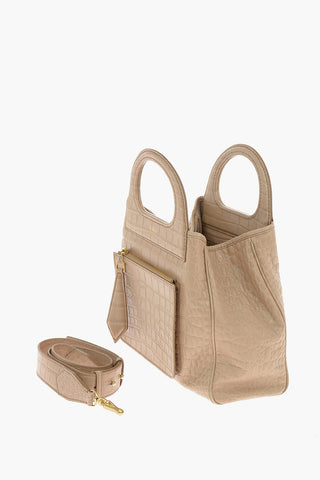 Croco Printed Leather Handbag