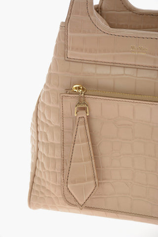 Croco Printed Leather Handbag