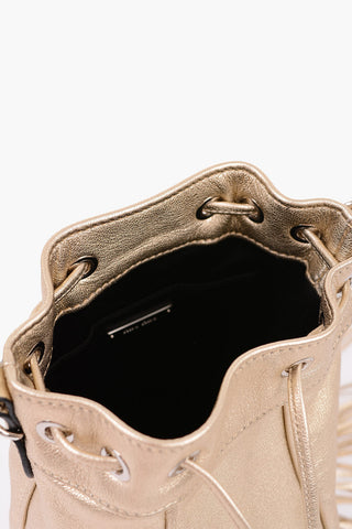 Leather Bucket Bag With Jewel Handle