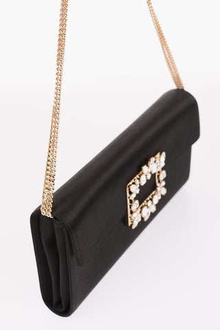 Satin Jewel Closure BROCHE Baguette Bag