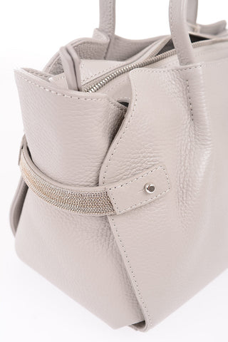 Leather CAMILLA Tote Bag with Jewel Details