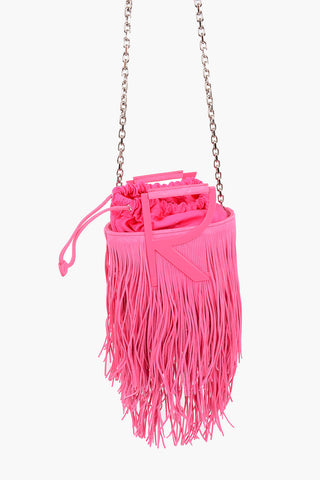 Suede Fringed Bucket Bag
