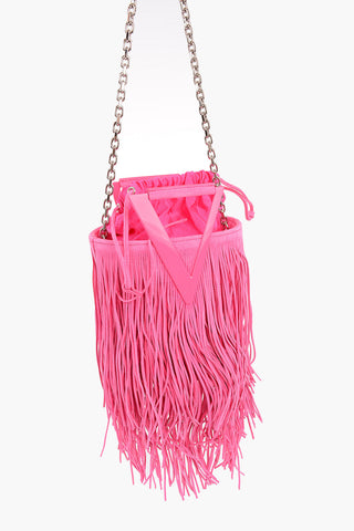 Suede Fringed Bucket Bag