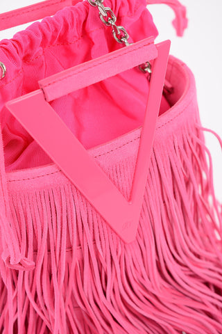 Suede Fringed Bucket Bag