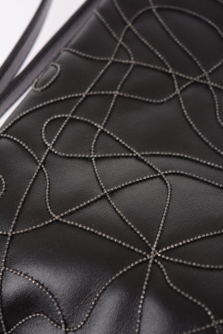 Ebroidered Leather GINA Pouch with Shoulder Strap