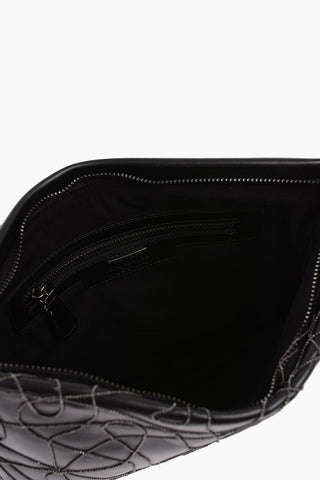 Ebroidered Leather GINA Pouch with Shoulder Strap