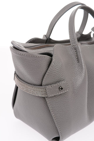 Leather CAMILLA Tote Bag with Jewel Details
