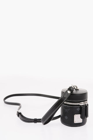 Logoed Leather Mini Bucket Bag