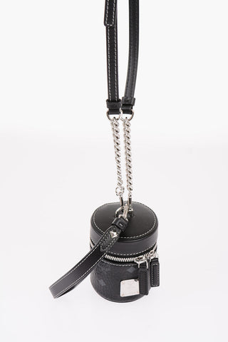 Logoed Leather Mini Bucket Bag
