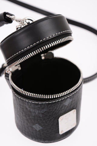 Logoed Leather Mini Bucket Bag