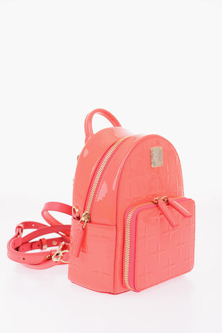 Lacquered Leatherr Removable Soulder Strap Mini Backpack
