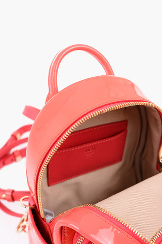 Lacquered Leatherr Removable Soulder Strap Mini Backpack