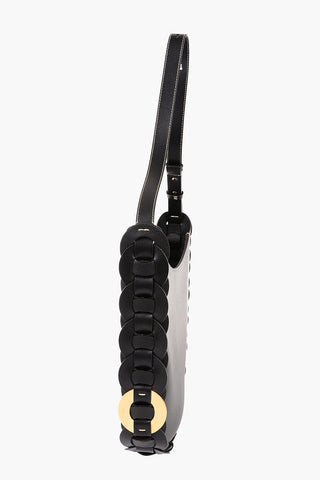 Leather Braided Trim Hobo Bag