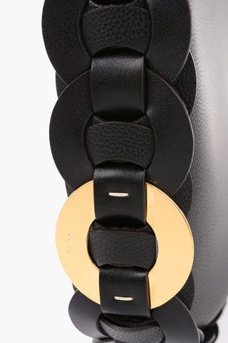 Leather Braided Trim Hobo Bag