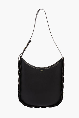 Leather Braided Trim Hobo Bag
