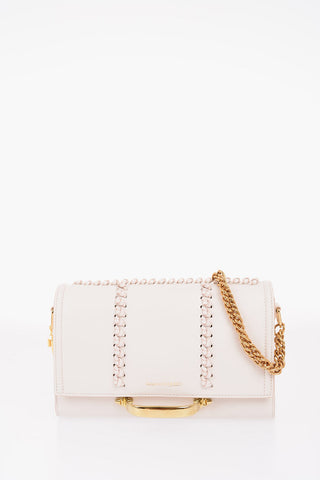Leather Braided Detail Shoulder Bag