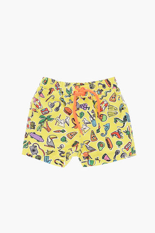 printed swim shorts