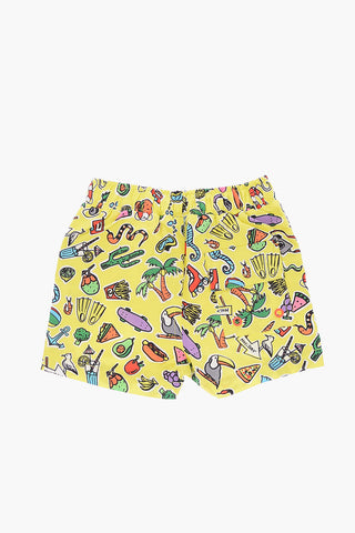 printed swim shorts