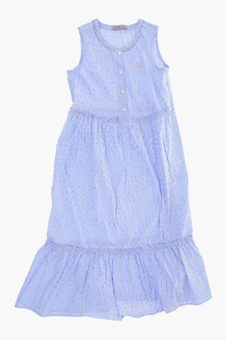 Striped shirtdress with rhinestone embellished