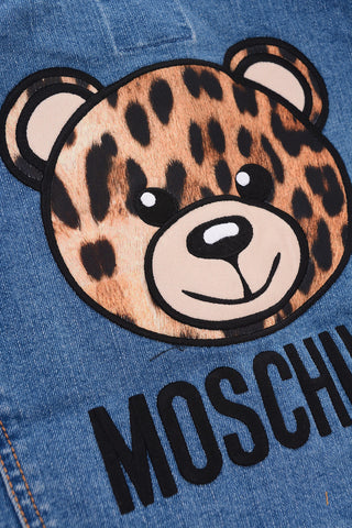 Embroidered sleeveless denim jacket