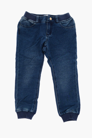 pantalone in cotone stretch con ricamo