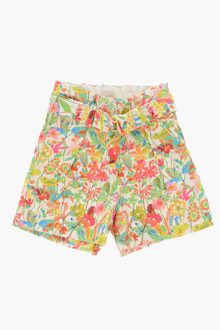floral-print shorts with belt