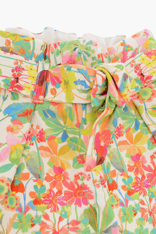 floral-print shorts with belt