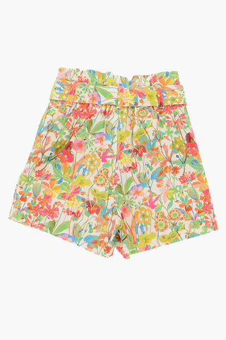floral-print shorts with belt
