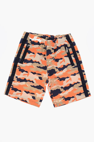 camouflage drawstring waist bermuda shorts
