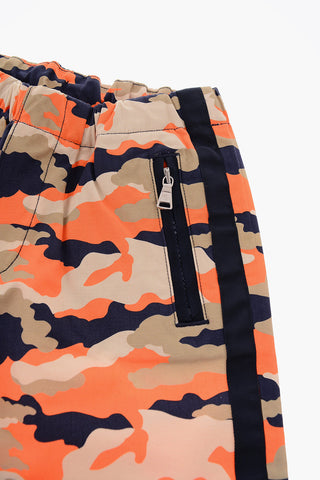 camouflage drawstring waist bermuda shorts
