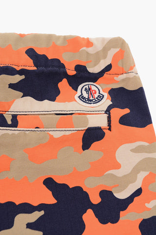 camouflage drawstring waist bermuda shorts
