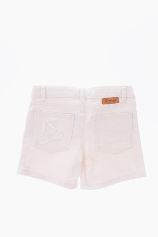 stretch denim shorts