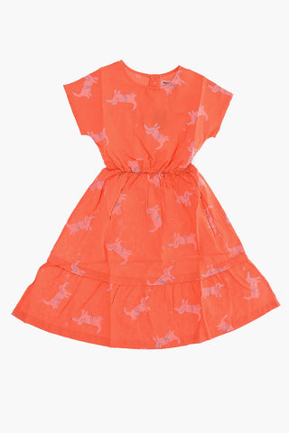 Printed crew-neck dress