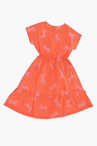 Printed crew-neck dress