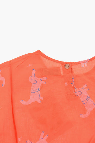 Printed crew-neck dress